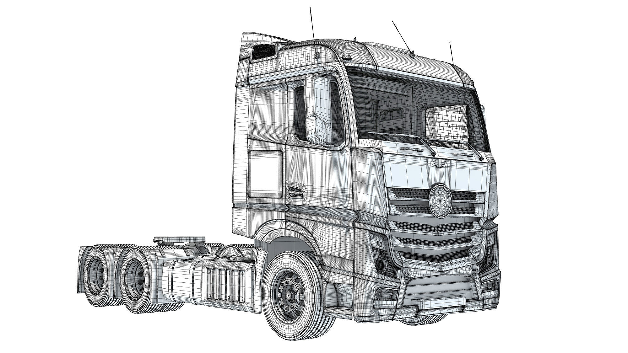 Generic Semi Truck 3D model_17