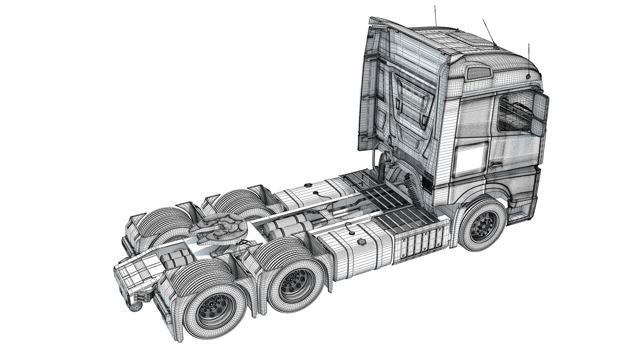 Generic Semi Truck 3D model_16