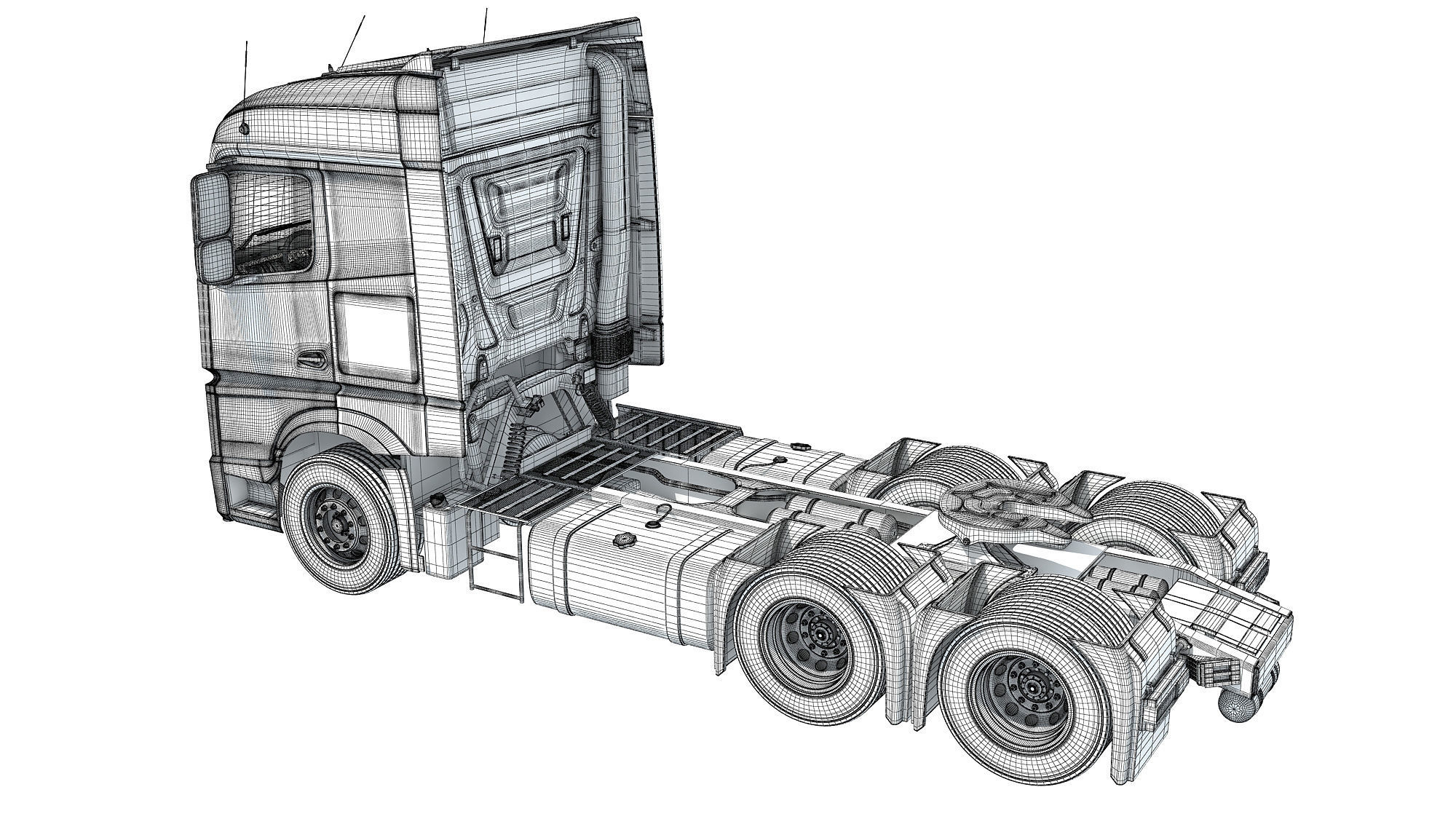 Generic Semi Truck 3D model_15