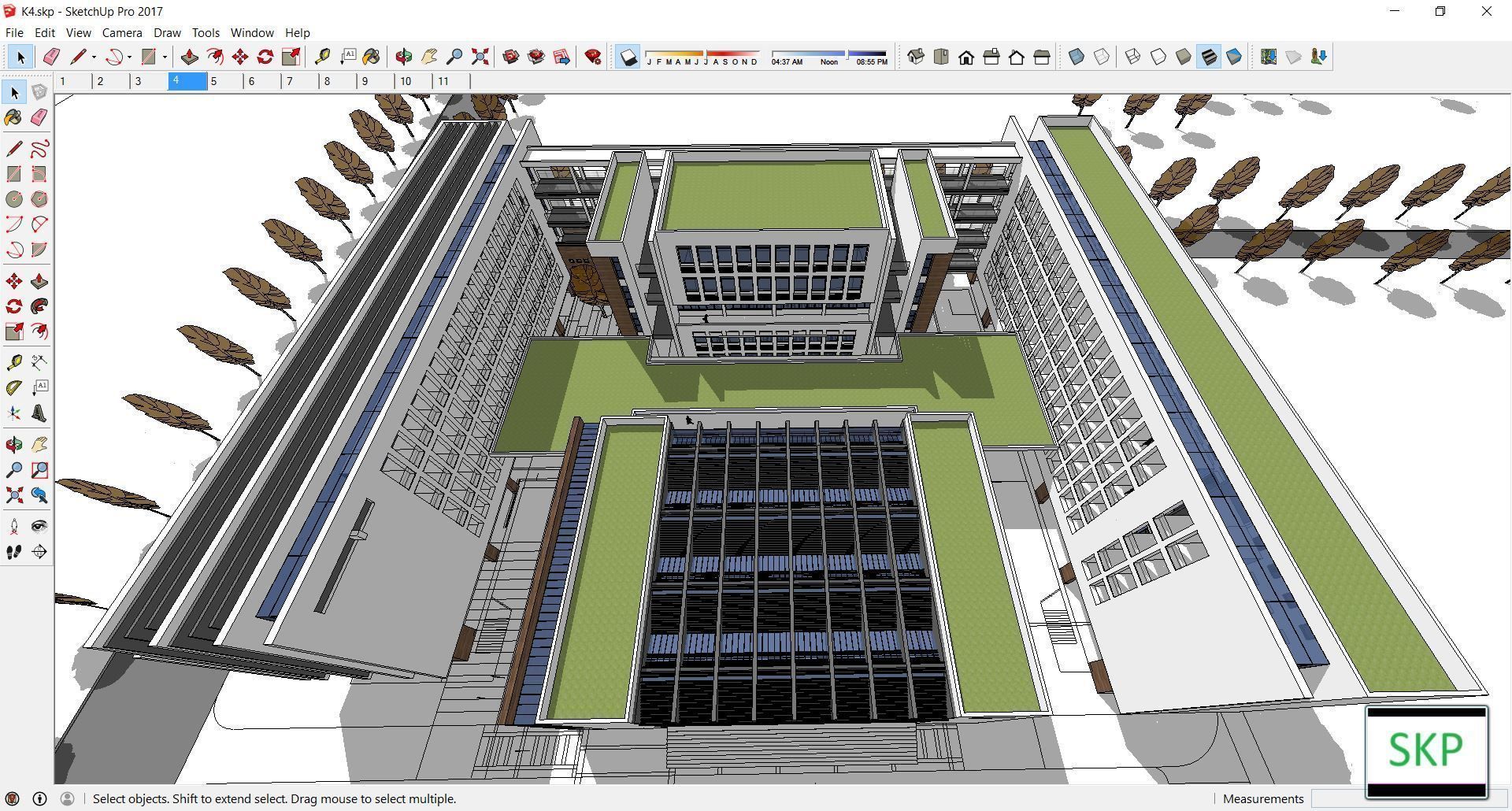 Sketchup School and University K4 3D model_2