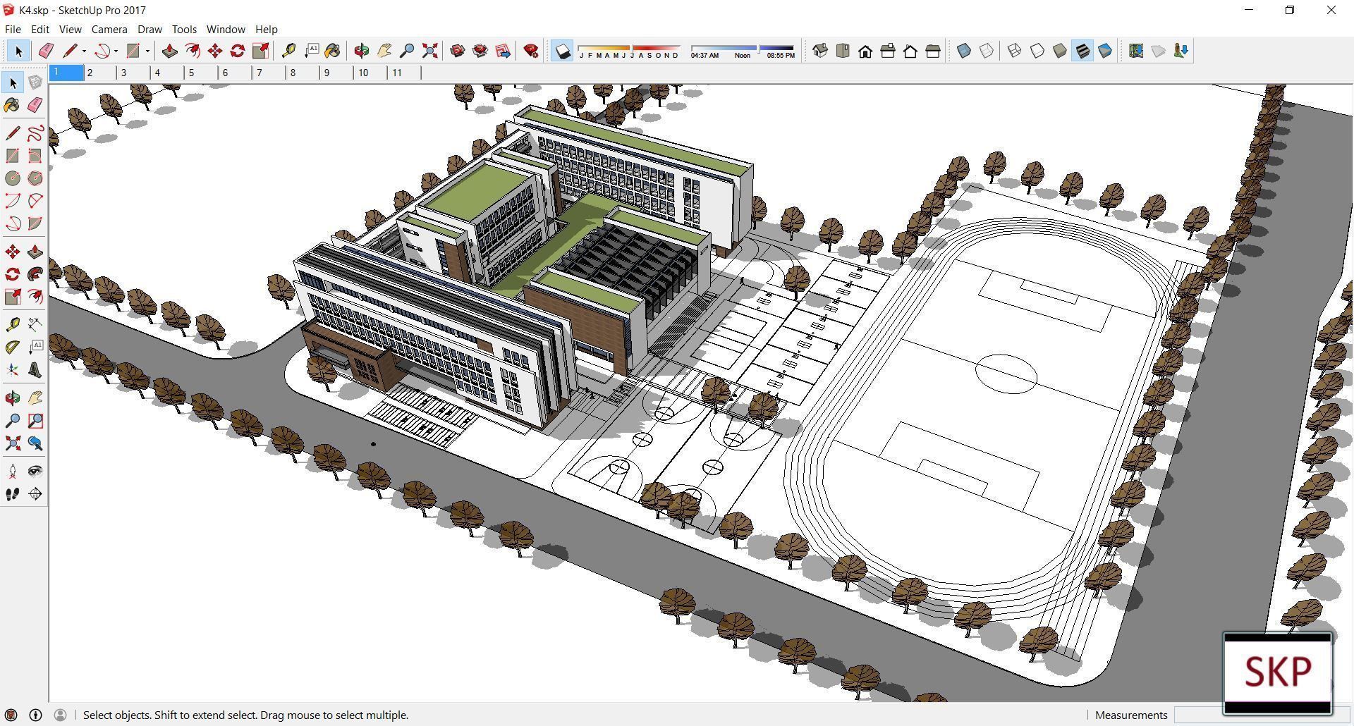 Sketchup School and University K4 3D model_1