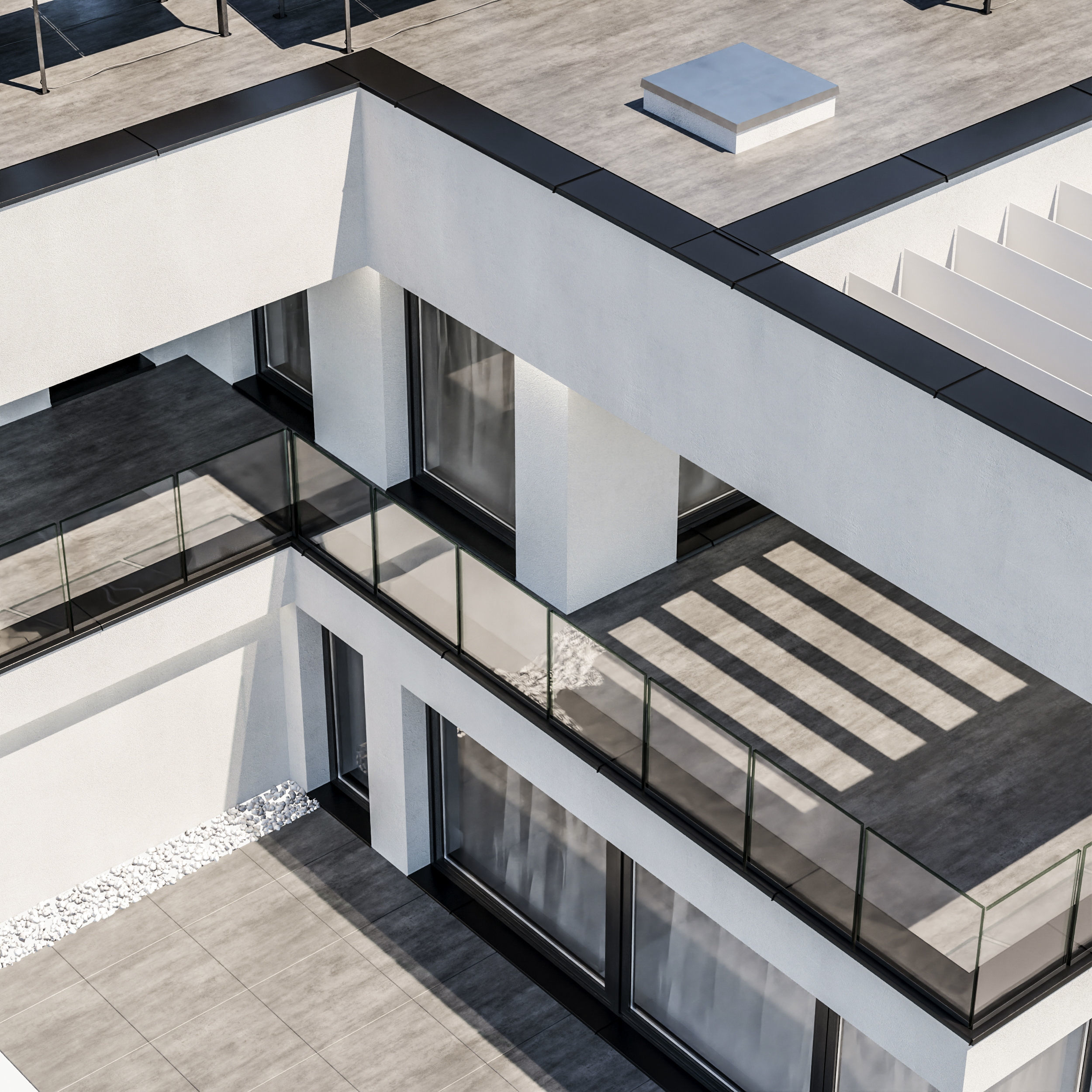 Modern house 18 at night 3D model_4