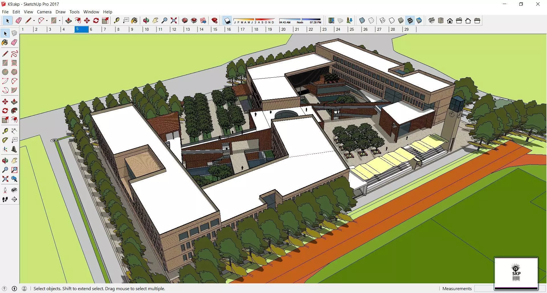 Sketchup School and University K9 3D model_0