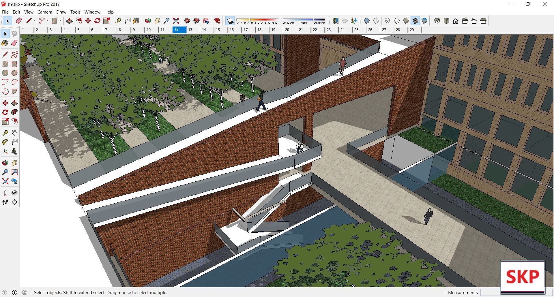 Sketchup School and University K9 3D model_3