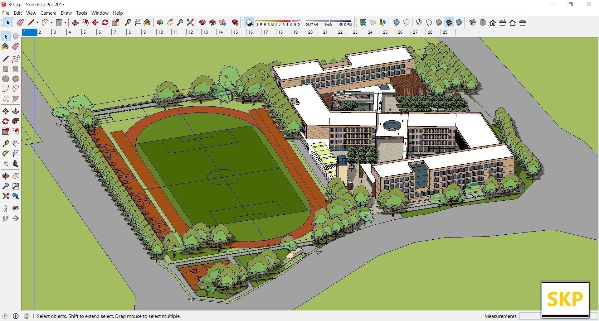 Sketchup School and University K9 3D model_1
