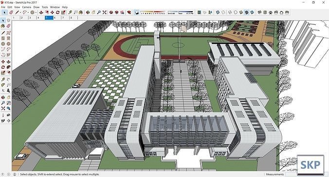 Sketchup School and University K10 3D model 3