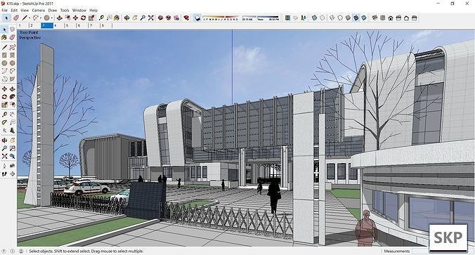 Sketchup School and University K10 3D model 2