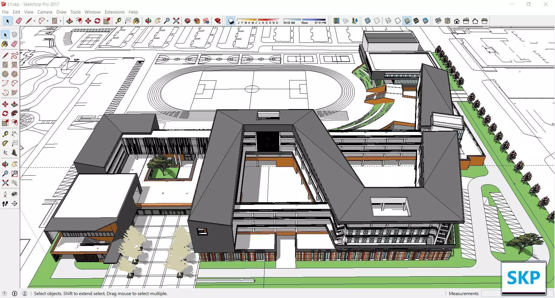 Sketchup School and University L1 3D model_0