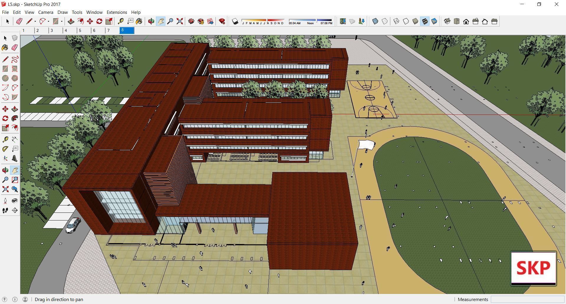 Sketchup School and University L5 3D model_1