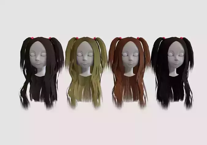 hairstyle in 4 colors