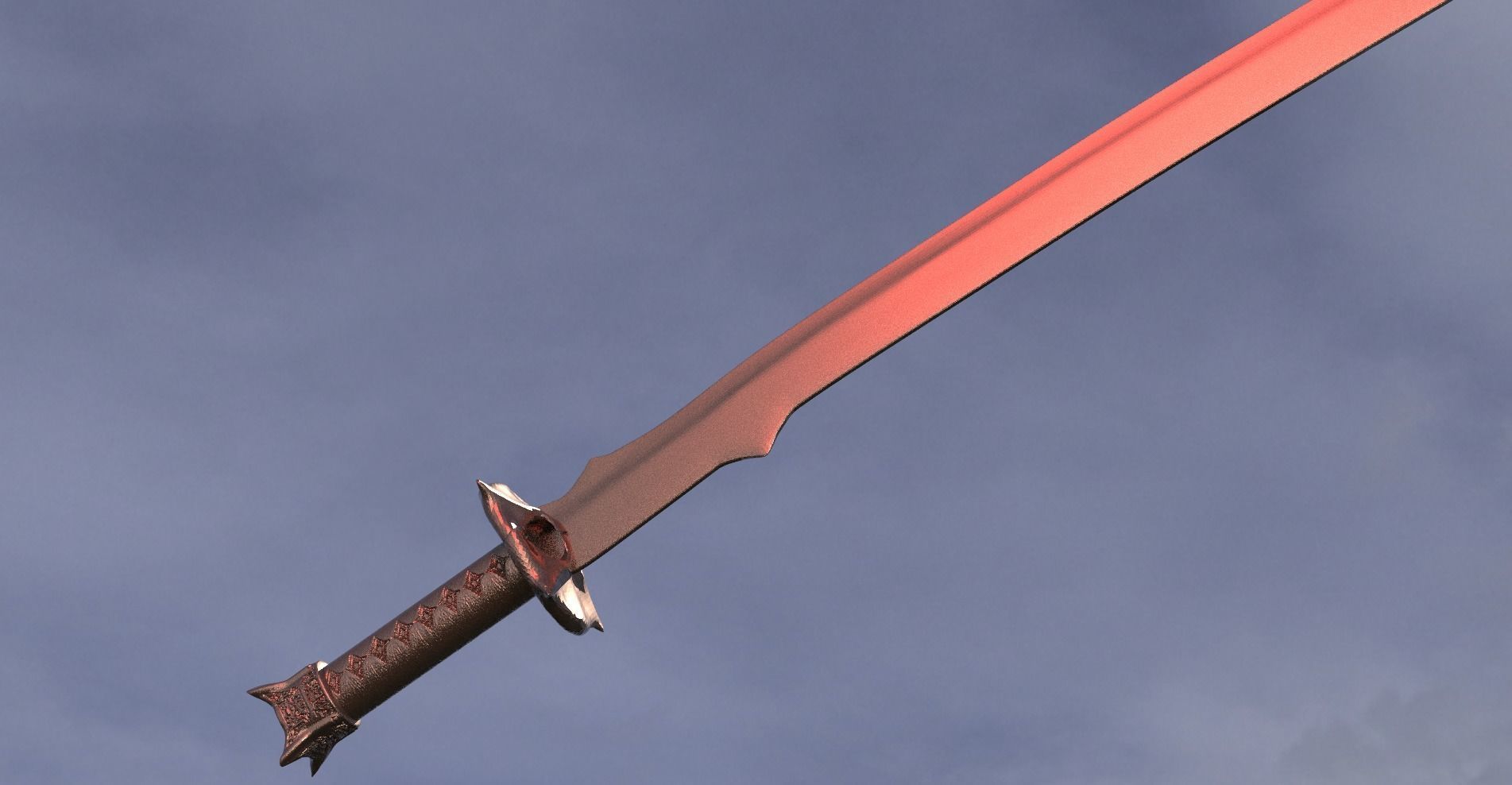Samurai fantasy sword  3D model_2