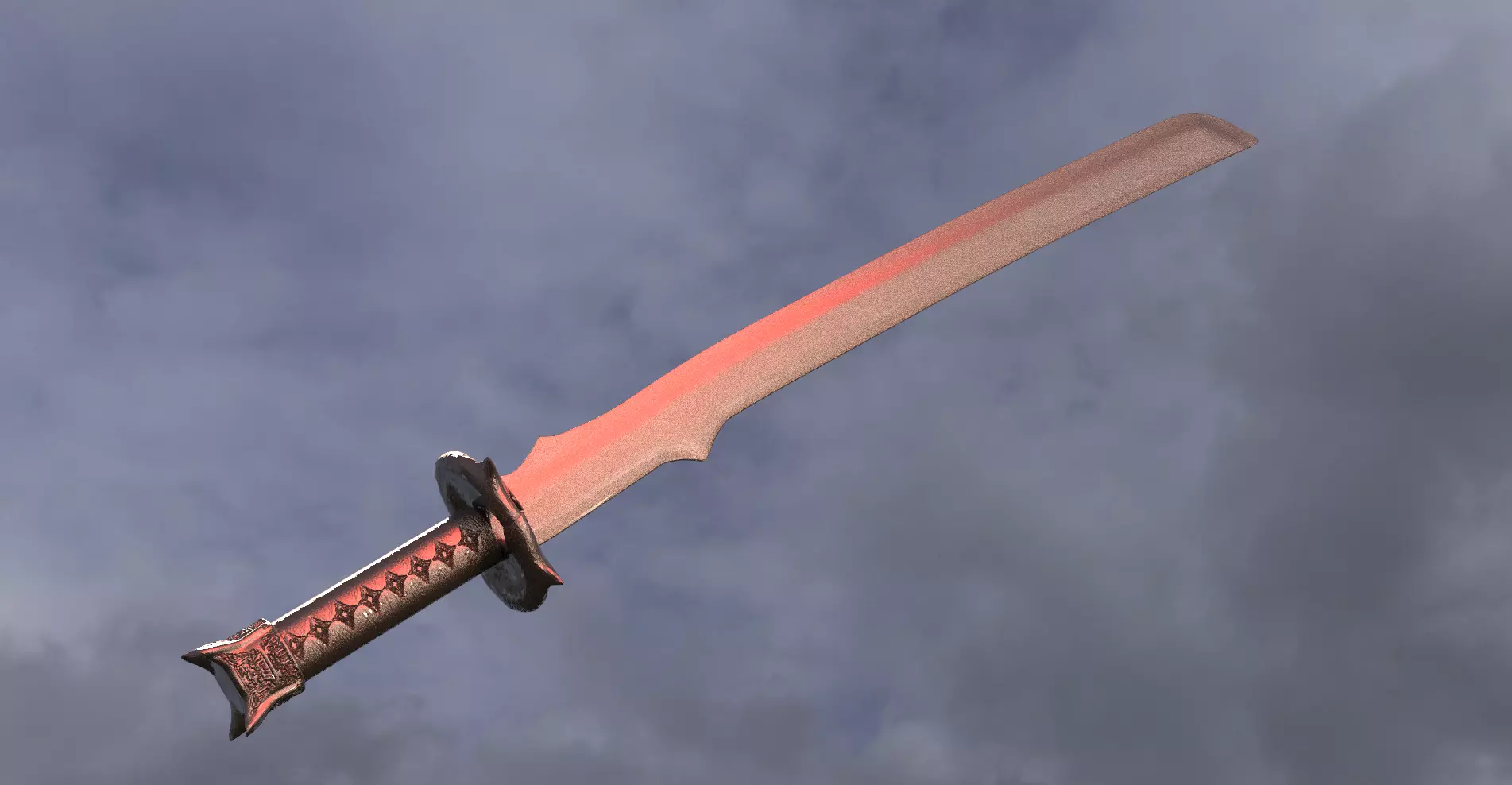Samurai fantasy sword  3D model_0