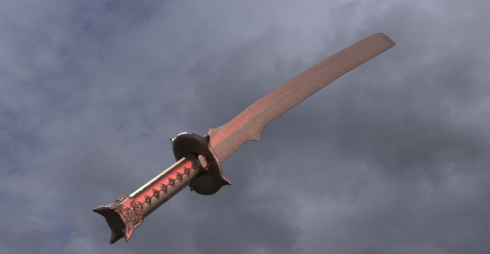 Samurai fantasy sword  3D model_1