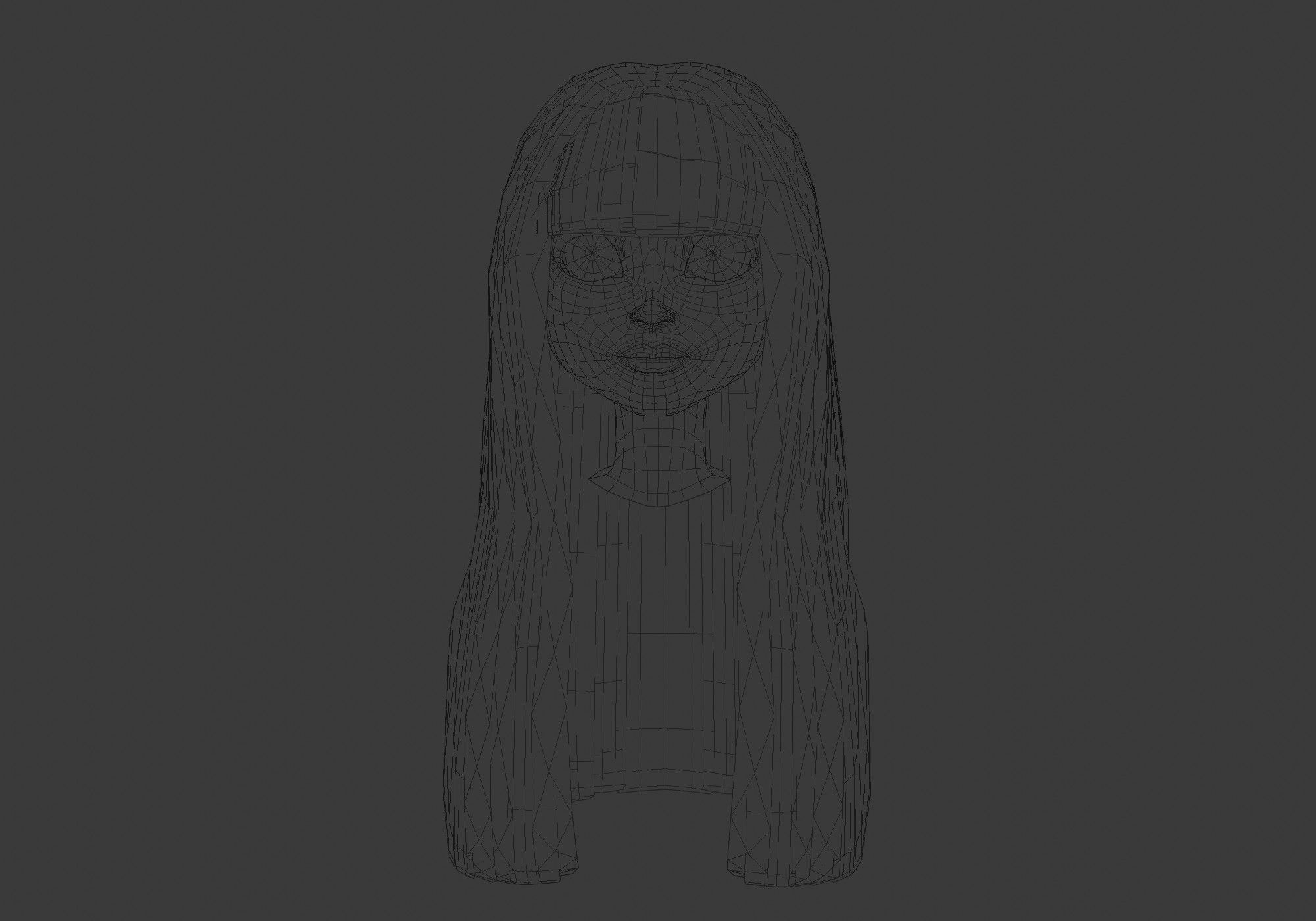 hairstyle in 4 colors Low-poly 3D model_5