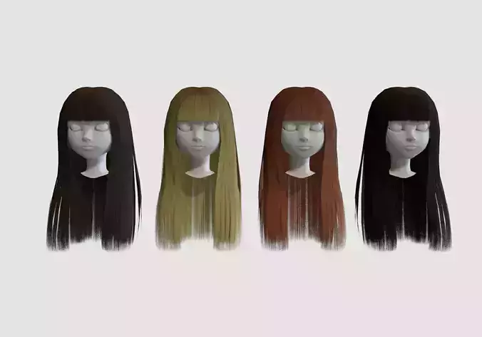 hairstyle in 4 colors