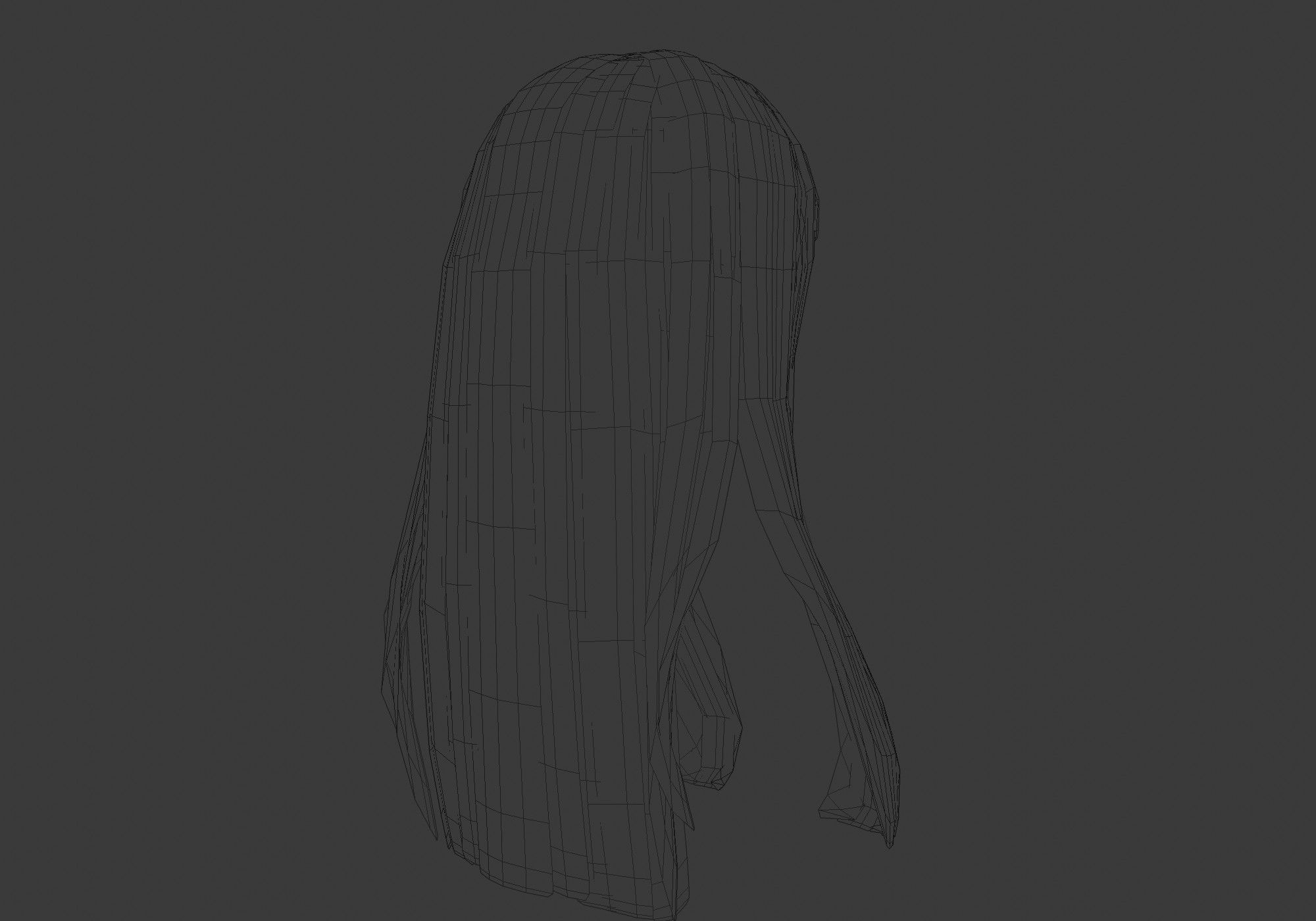 hairstyle in 4 colors Low-poly 3D model_8