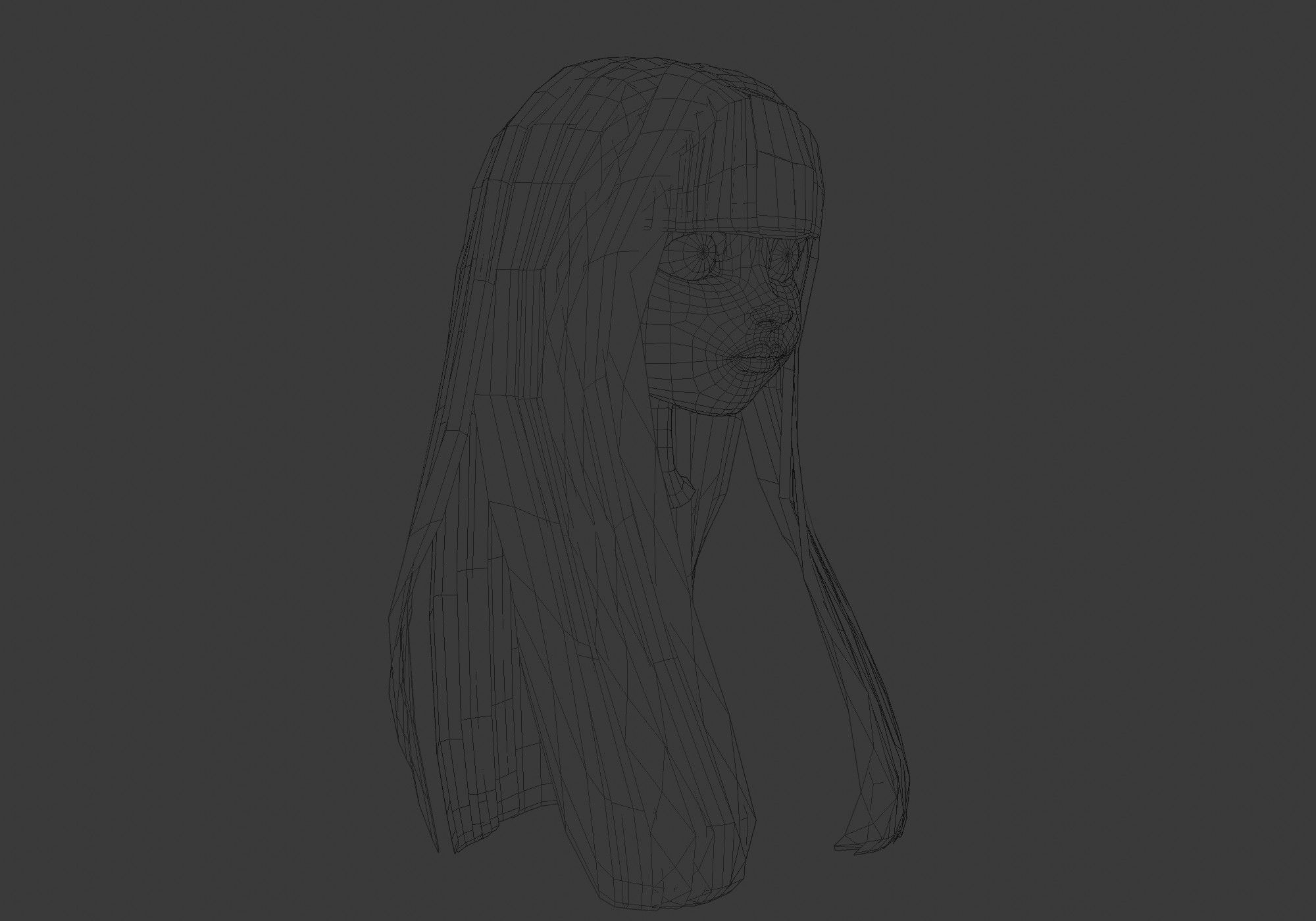 hairstyle in 4 colors Low-poly 3D model_6