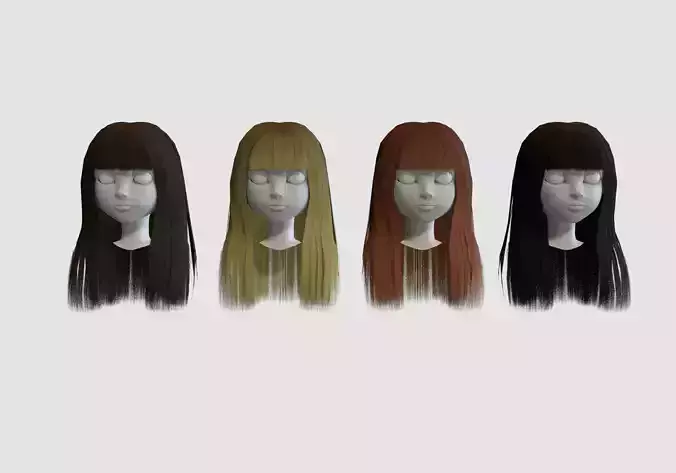 hairstyle in 4 colors