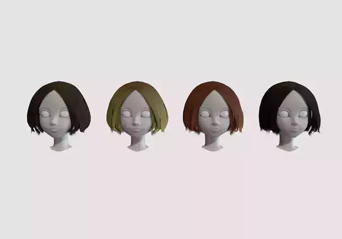 hairstyle in 4 colors