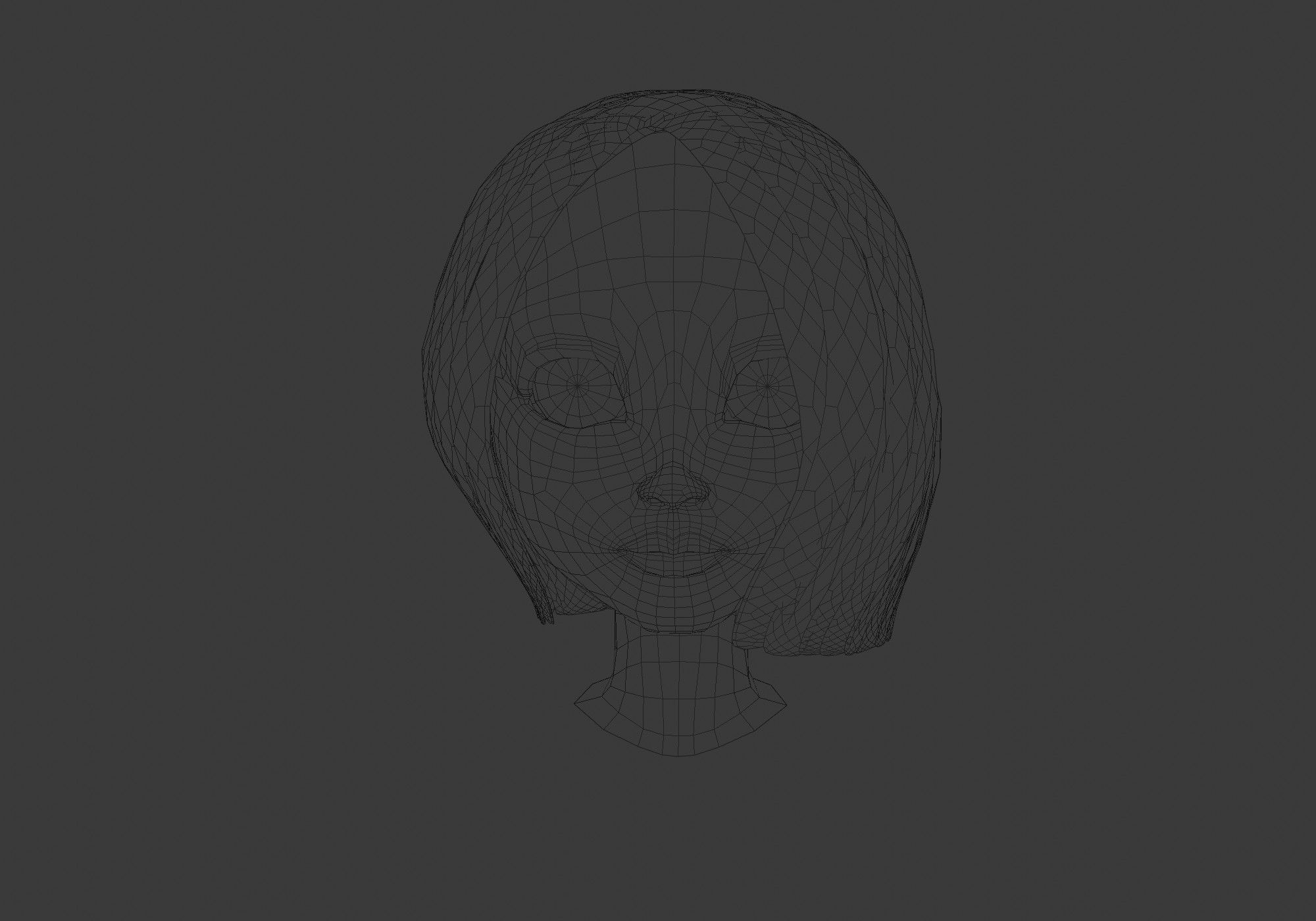 hairstyle in 4 colors 3D model_9