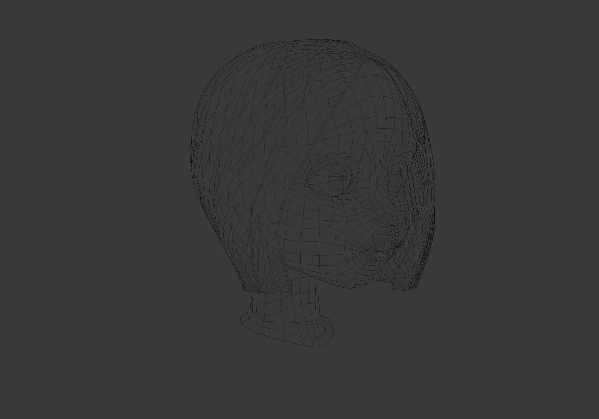 hairstyle in 4 colors 3D model_5