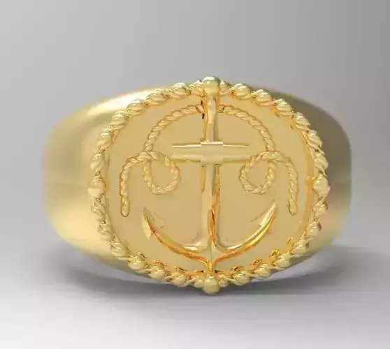 Ring  signet anchor nautical