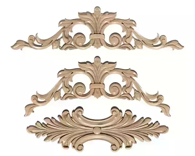 Cartouche-025 carved ornate ornaments 3D model