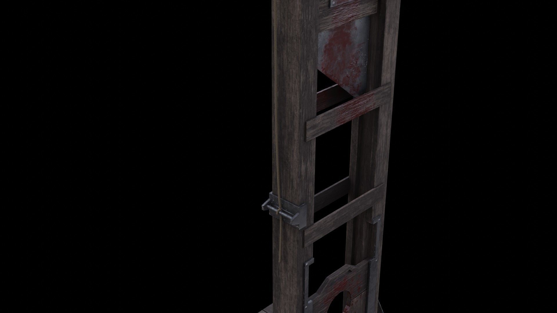 Medieval Guillotine Low-poly 3D model_3