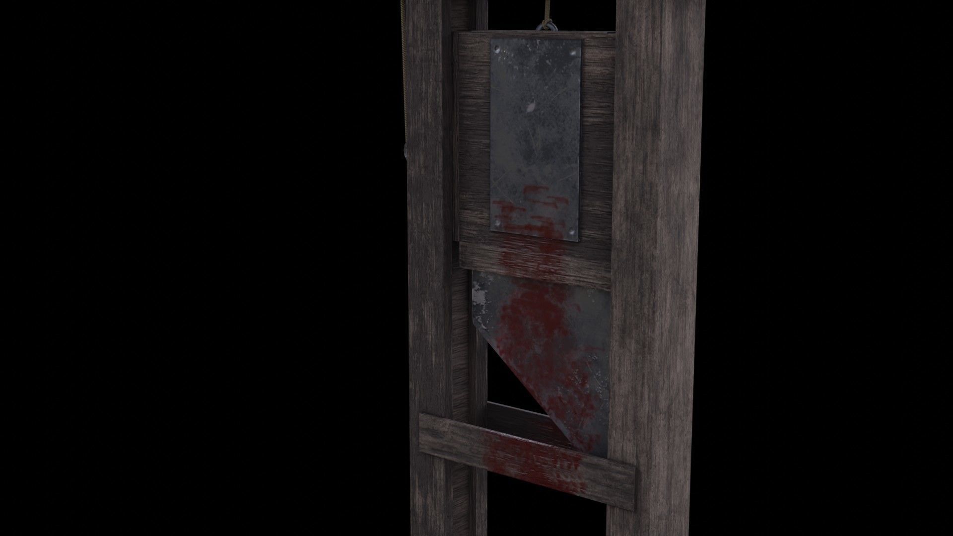 Medieval Guillotine Low-poly 3D model_2