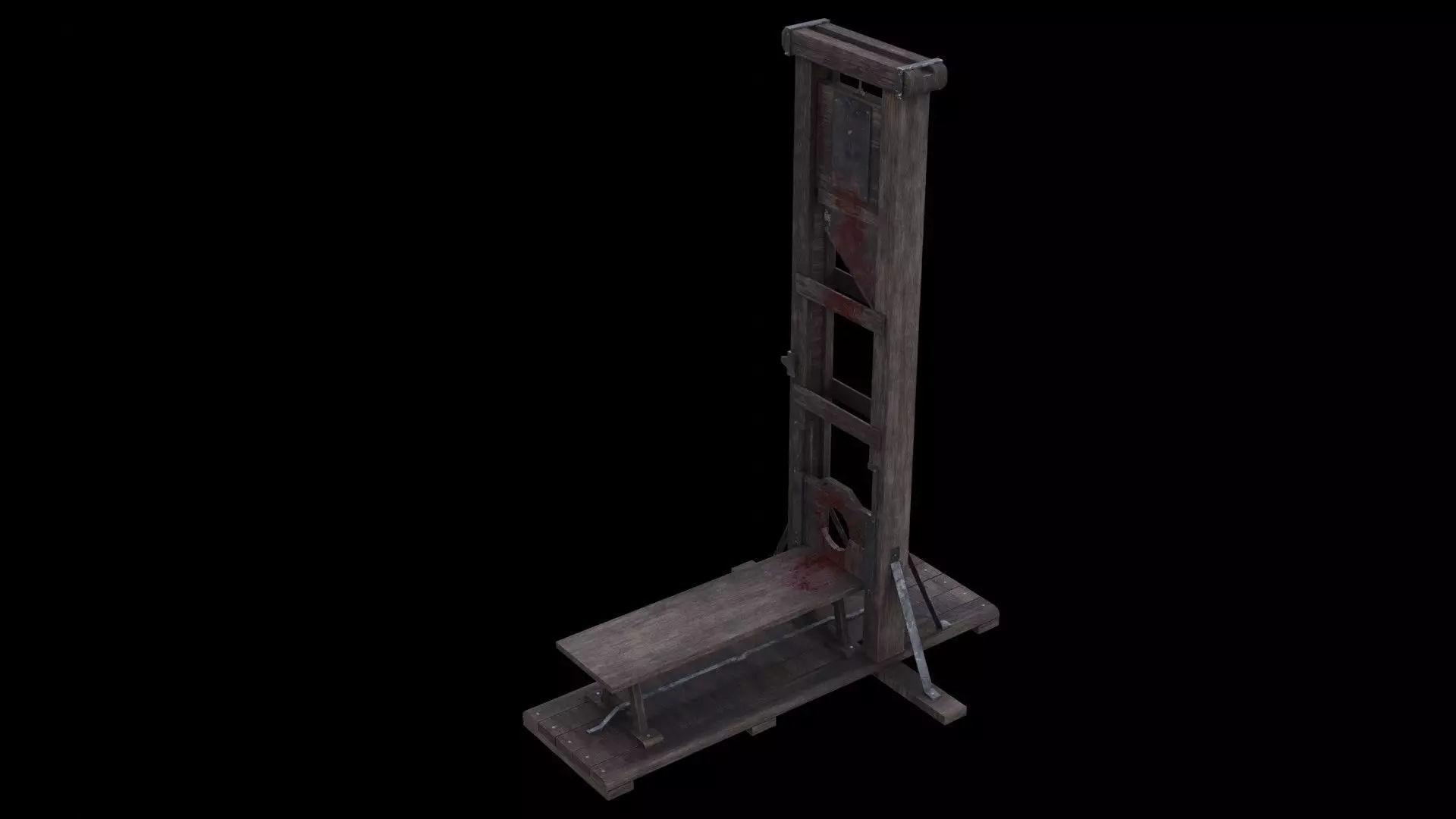 Medieval Guillotine Low-poly 3D model_0