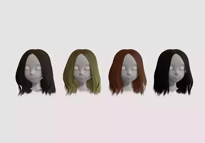 hairstyle in 4 colors