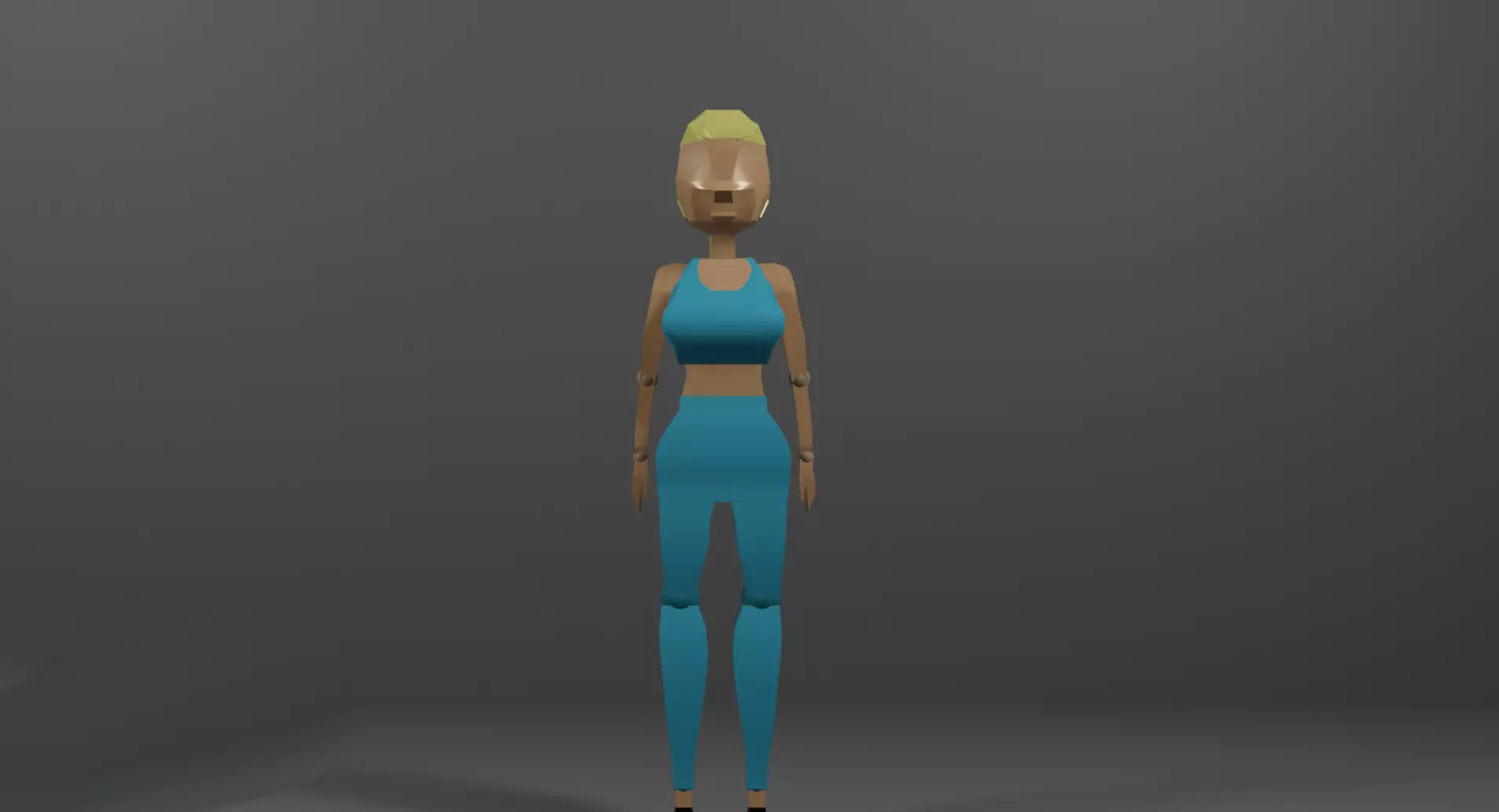 girl-animation woman in top and leggings Free 3D model