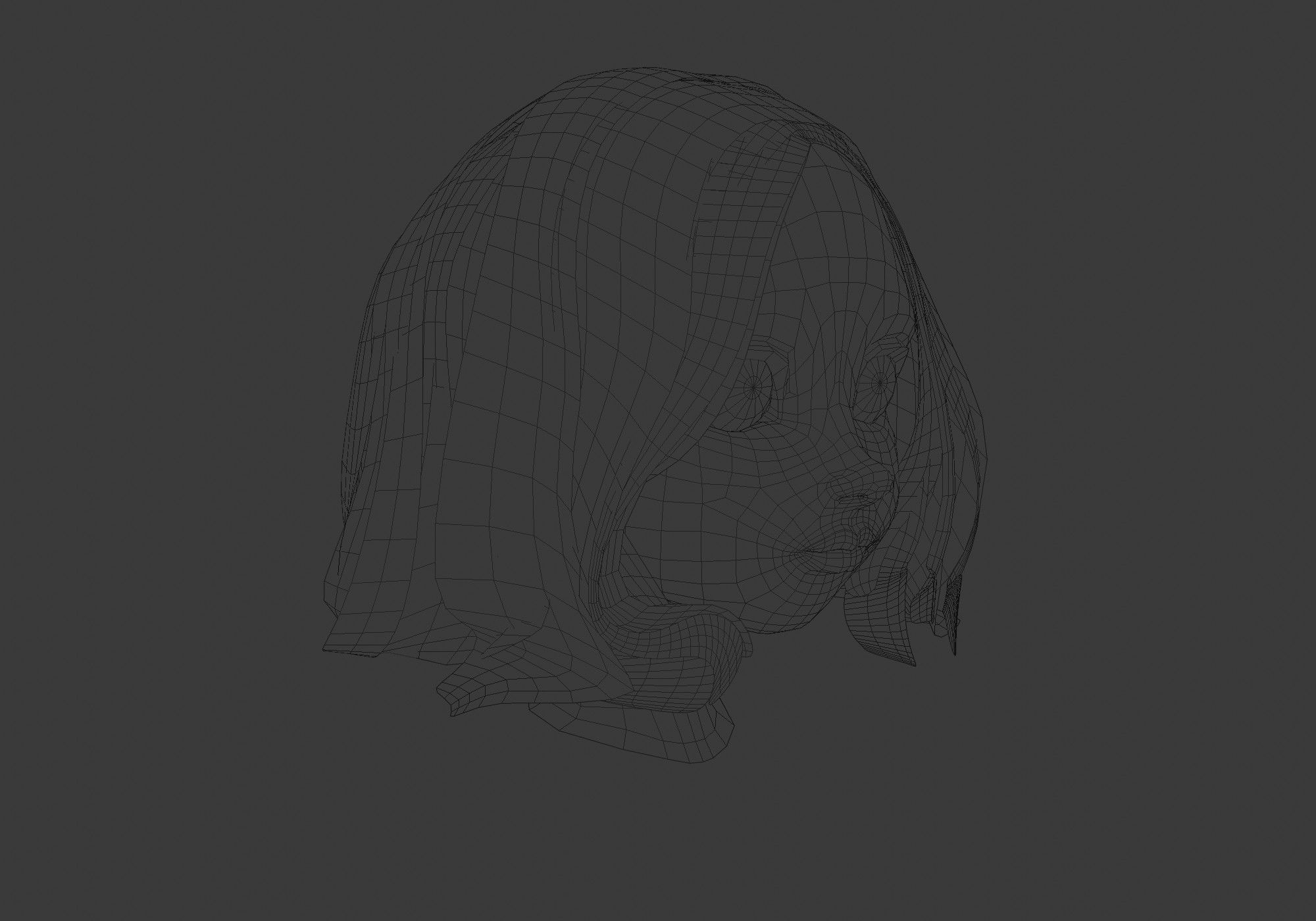 hairstyle in 4 colors 3D model_6