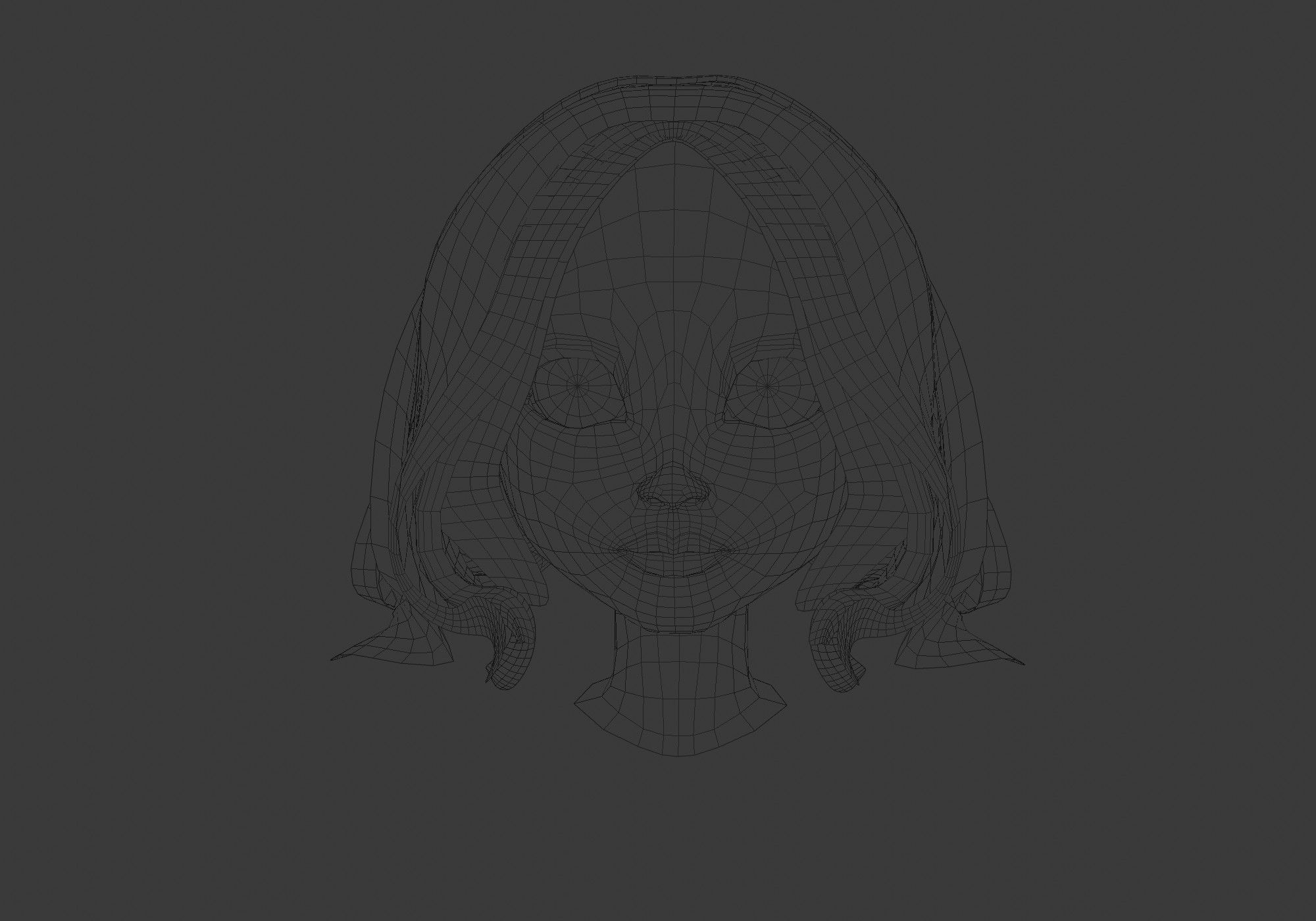 hairstyle in 4 colors 3D model_5