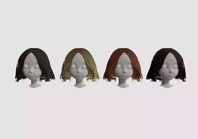 hairstyle in 4 colors