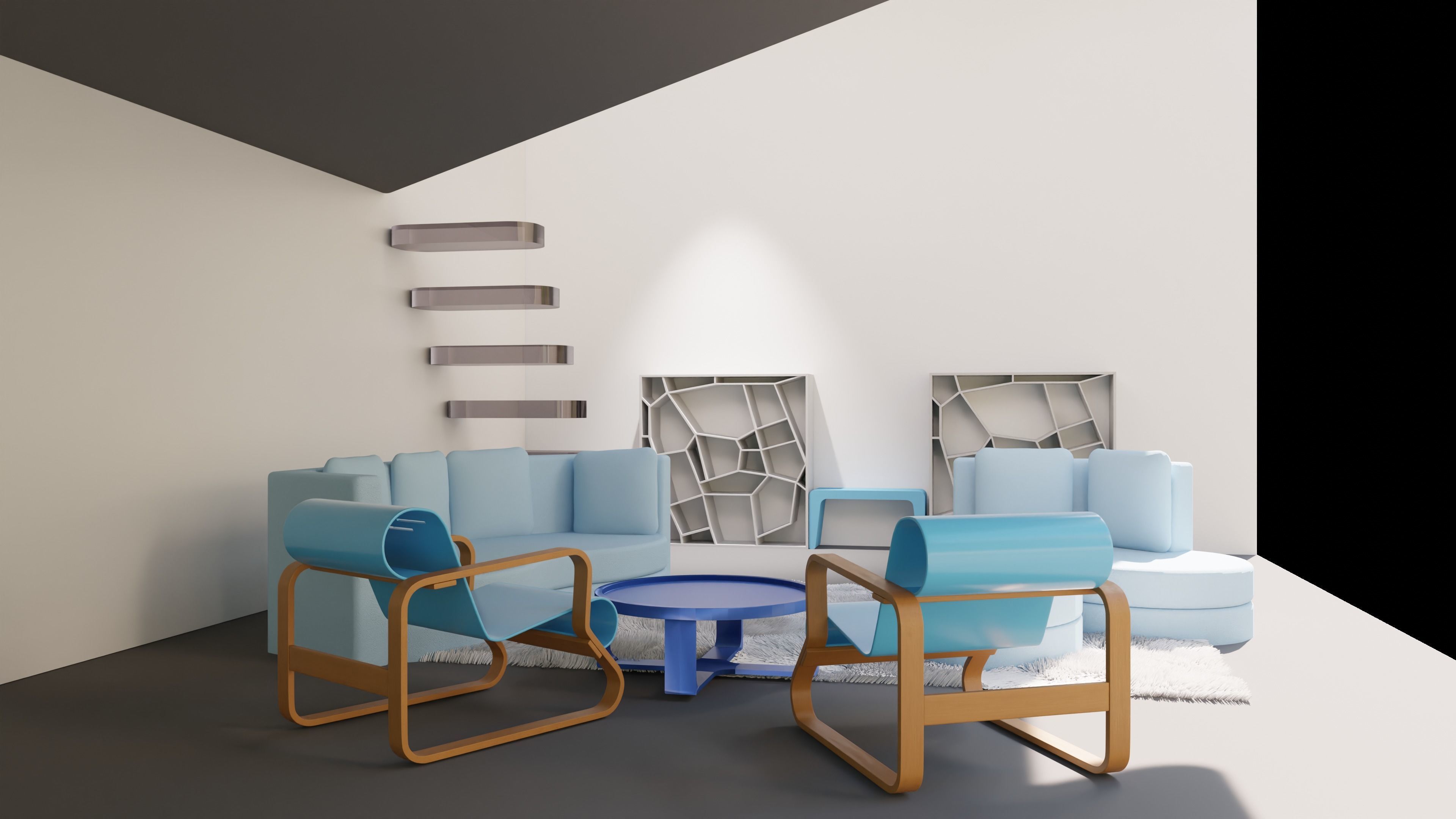 Futuristic Smart house Low-poly 3D model_3