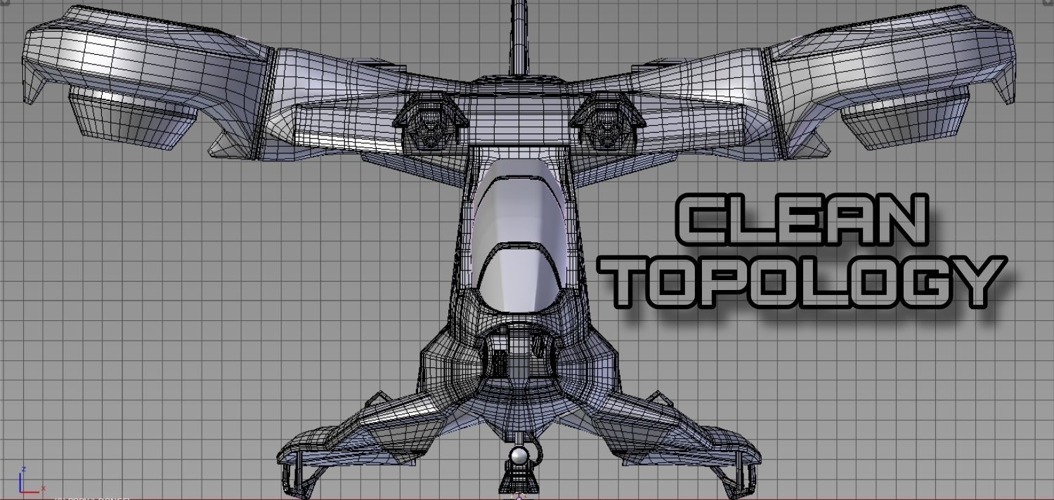 WARCRAFT JET Low-poly 3D model_9