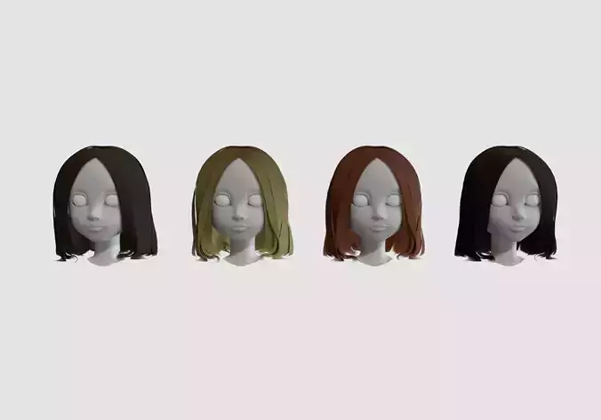 hairstyle in 4 colors