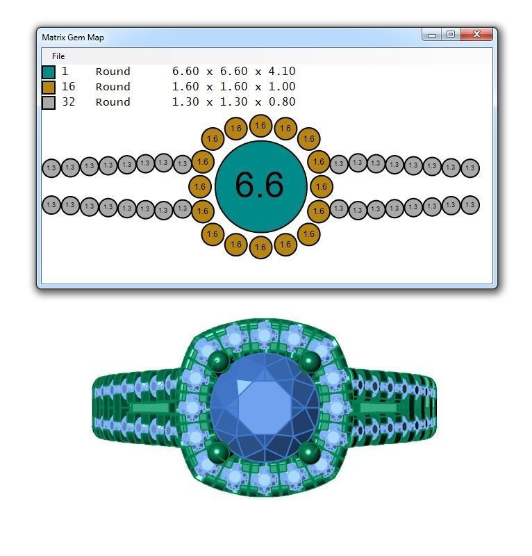 Ring167 halo diamond engagement ring gold 3D print model_6