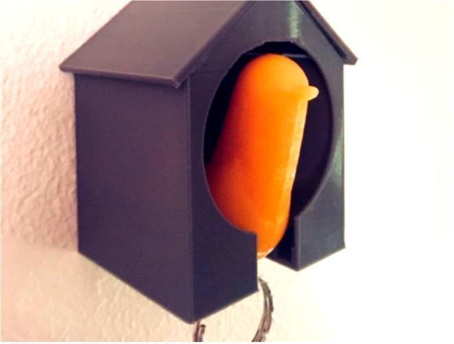 SIMPLE BIRDHOUSE KEY HOLDER Free 3D print model_3