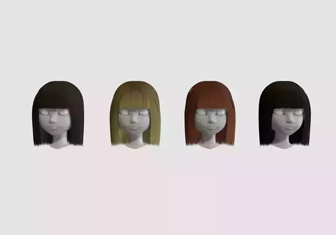 hairstyle in 4 colors