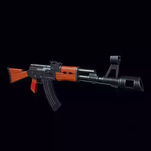 Stylized AK-47 Low-poly 3D model