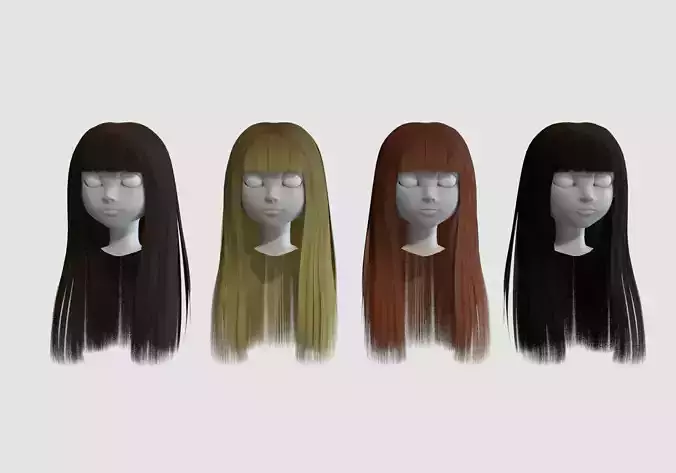 hairstyle in 4 colors