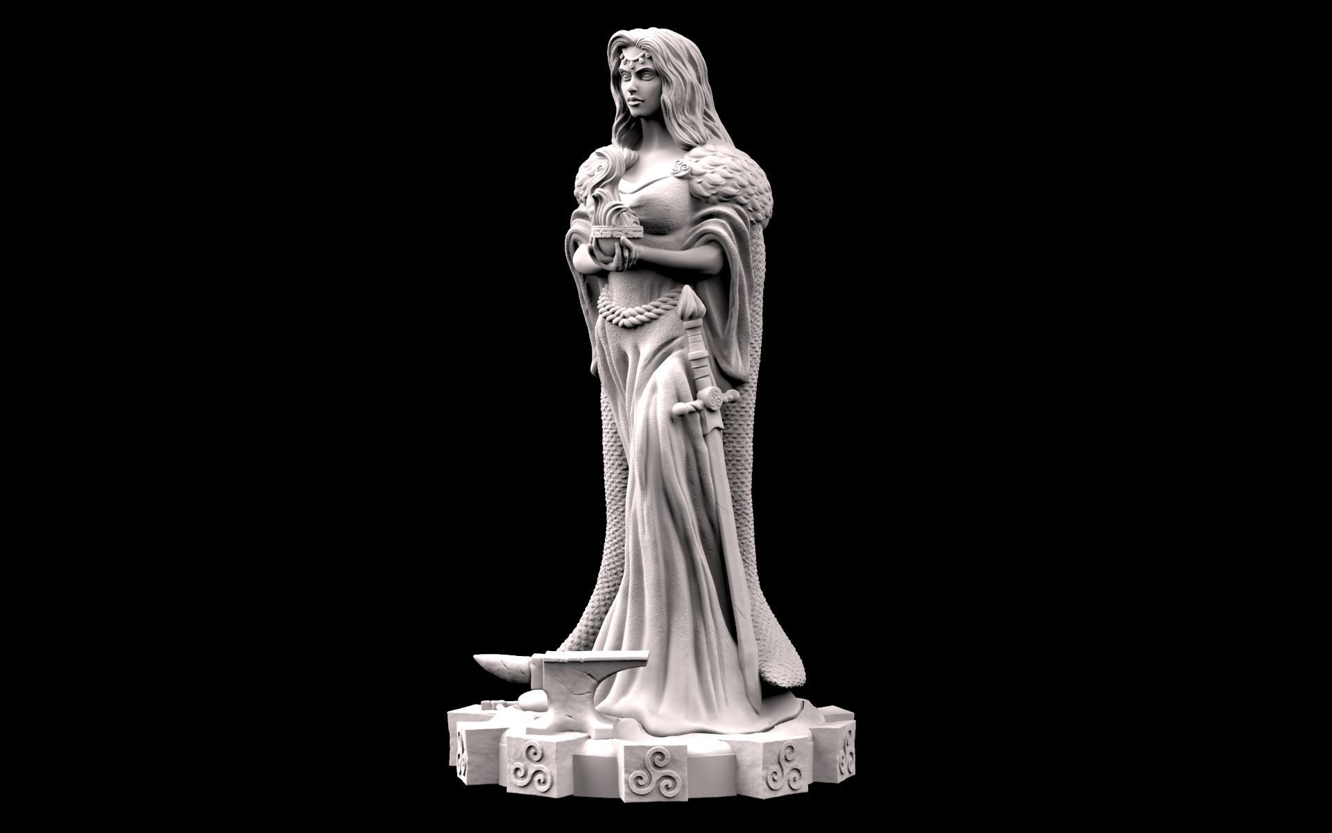 Brigid Goddess 3D print model_6