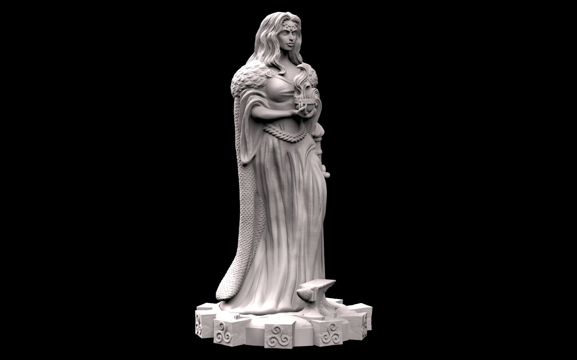 Brigid Goddess 3D print model_3