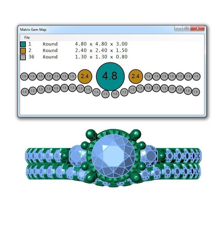 Ring168 gold diamond engagement ring set 3D print model_6