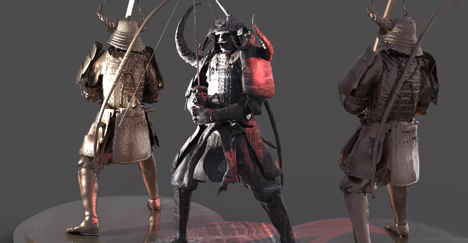 Arch Horned Demon samurai 2 versions 3D model_0