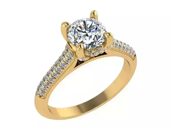 Ring169 gold engagement ring with diamonds