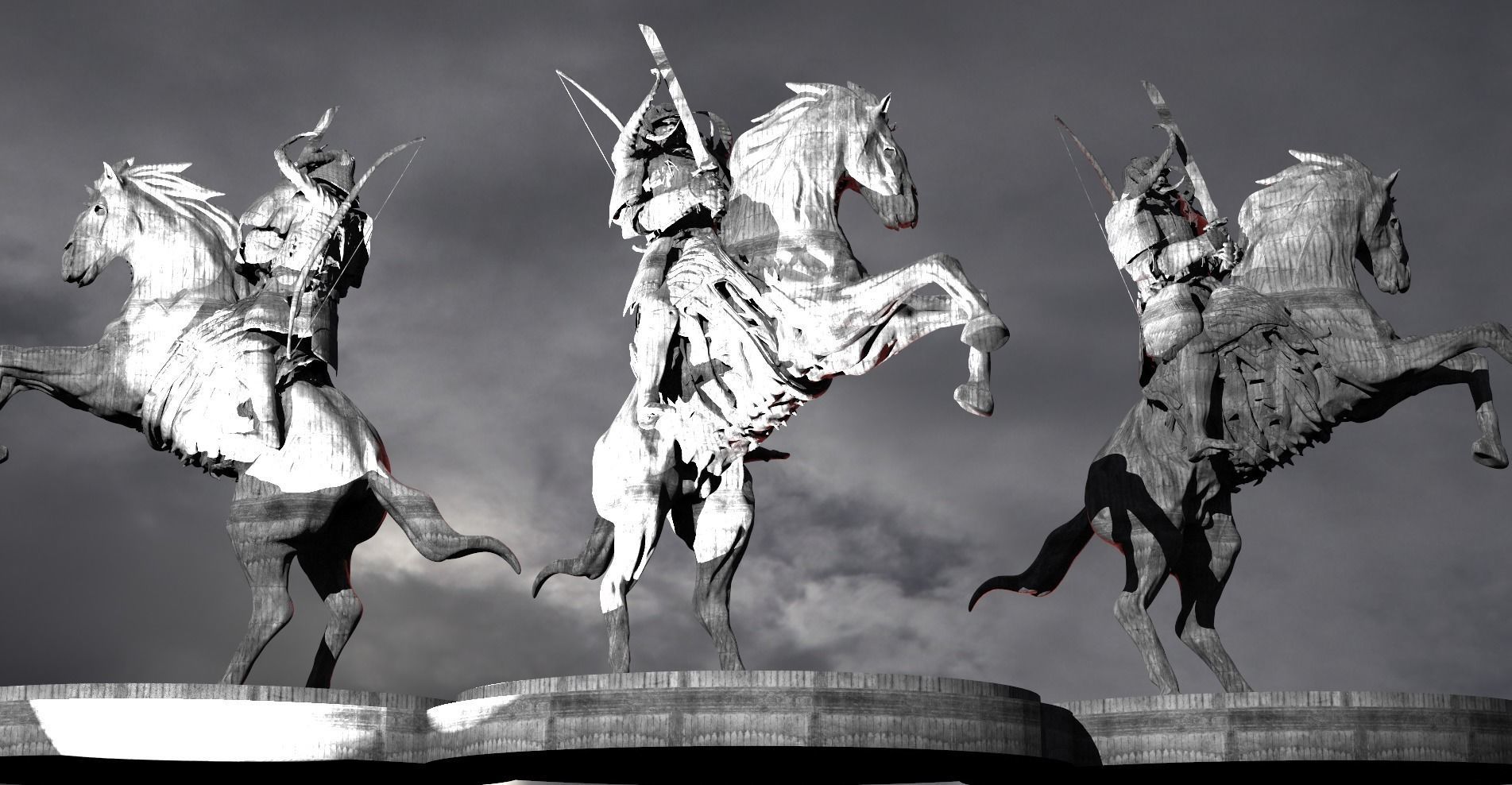 Demon Samurai Horseman 3D model_1