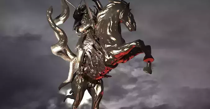 Demon Samurai Horseman 3 3D model